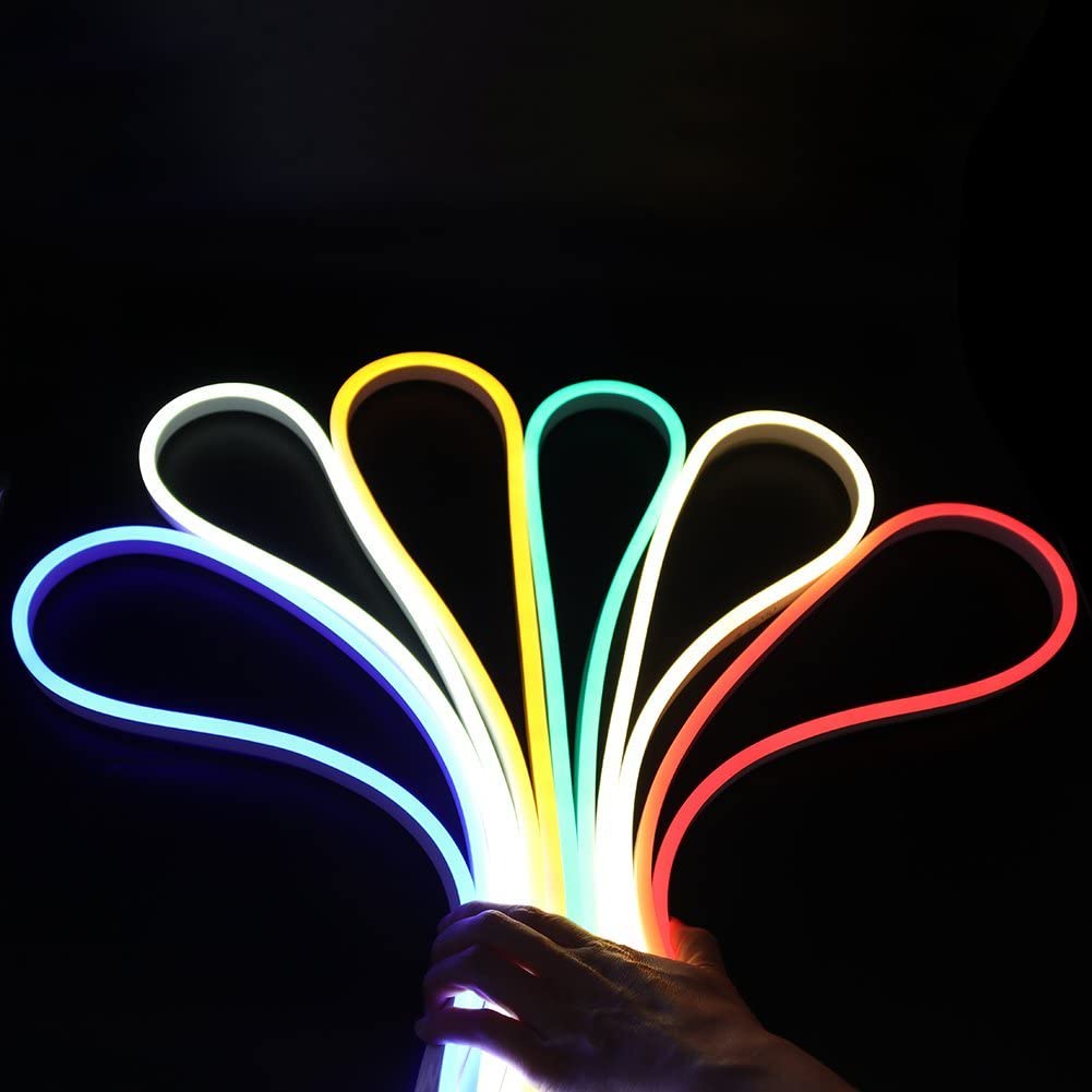 DC12/24V Waterproof Color Changing RGB Flexible LED Neon Rope Light For Edge Decorative Lighting